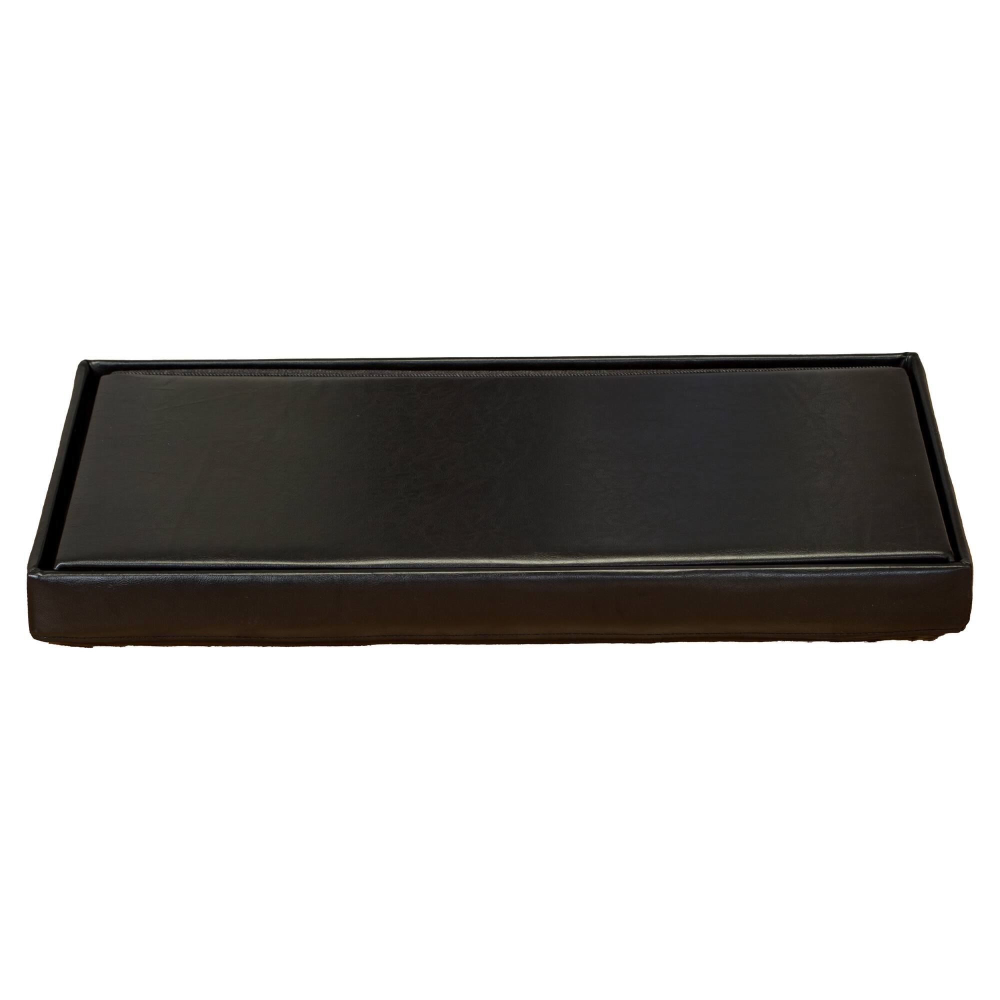 Simplify Faux Leather Double Folding Storage Ottoman